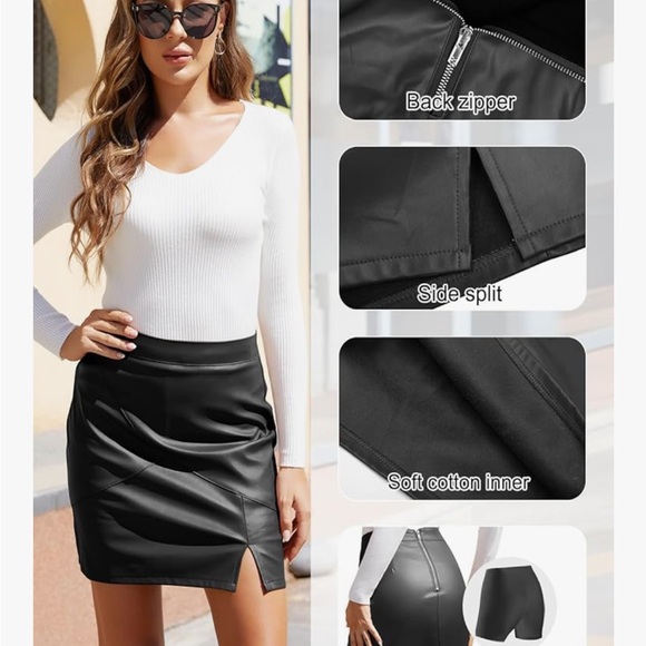 Nwt We1Fit Womens Fuax Leather Skirt High Waisted XL - Picture 5 of 9